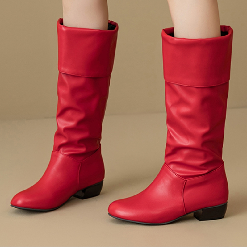 Sewing Fleece - Botas hasta la rodilla sin cordones,