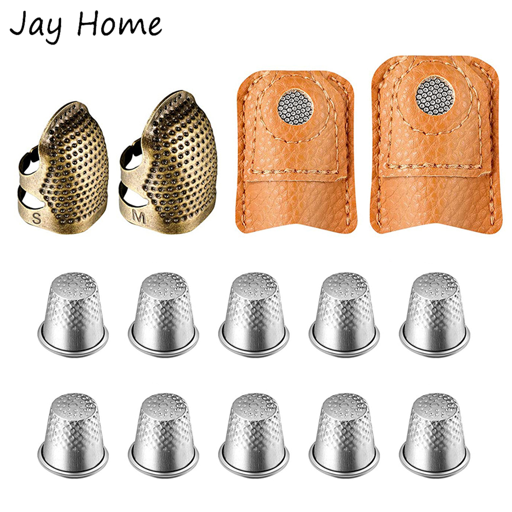 Sewing Thimble Metal - Juego de de dedal de costura,