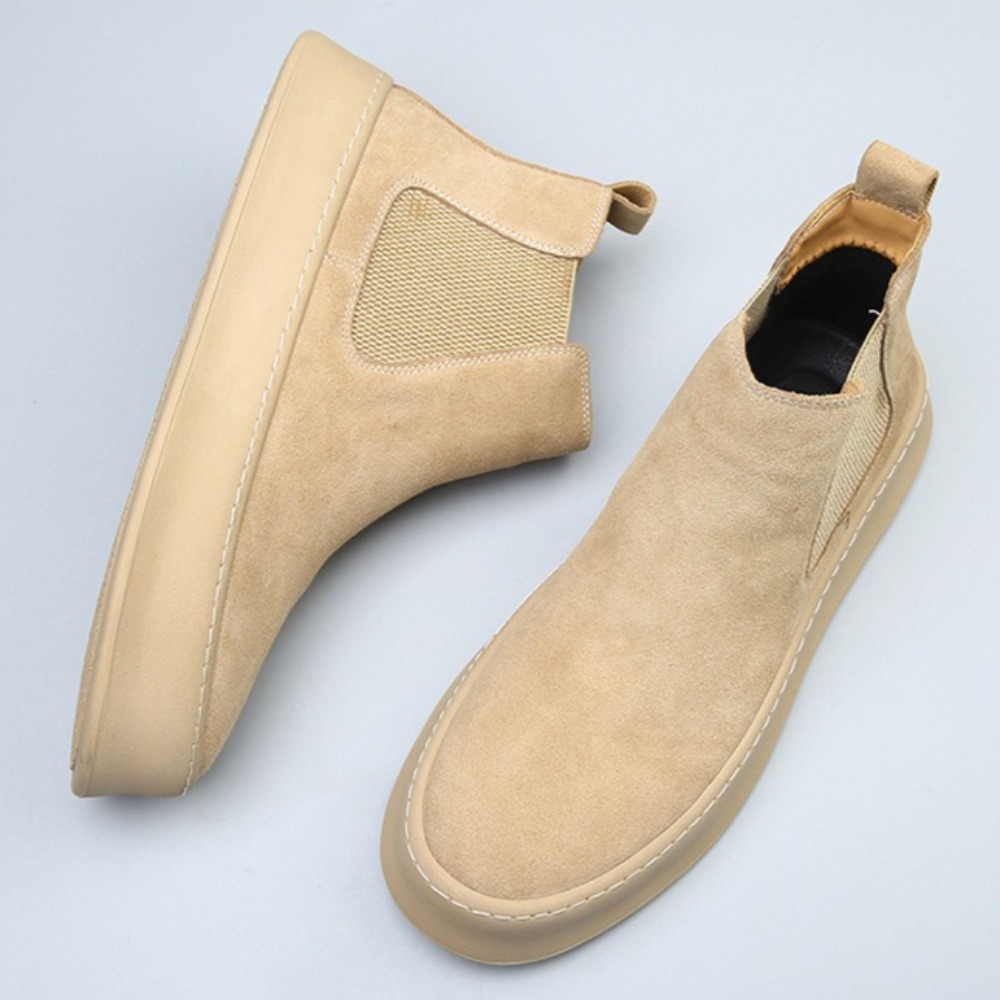 Sewing Fleece - Botas Chelsea de cuero para hombre,