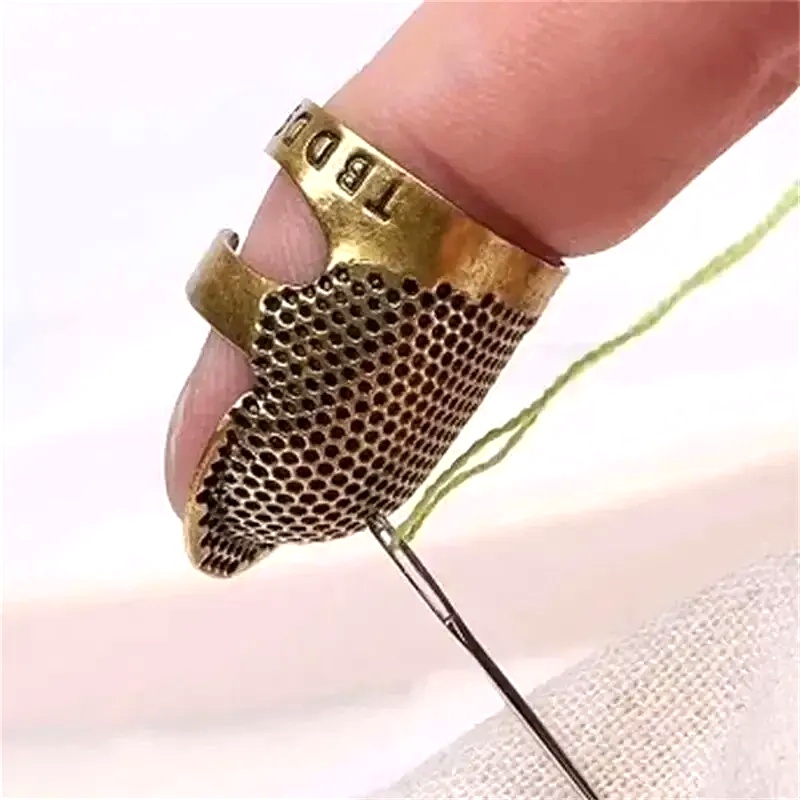Sewing Thimble Metal - Dedal de costura vintage ajustable, hecho