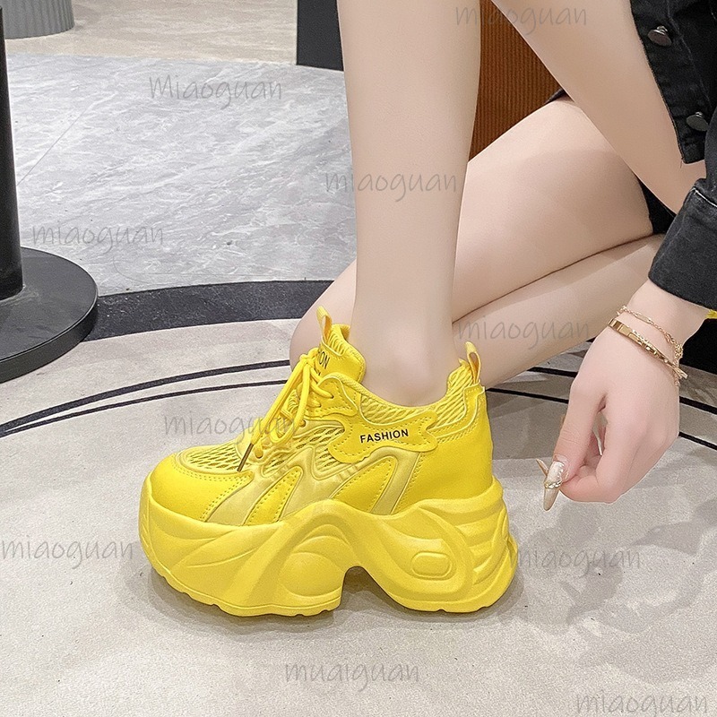 Sewing Cloth - Zapatillas Deportivas de Plataforma con Malla