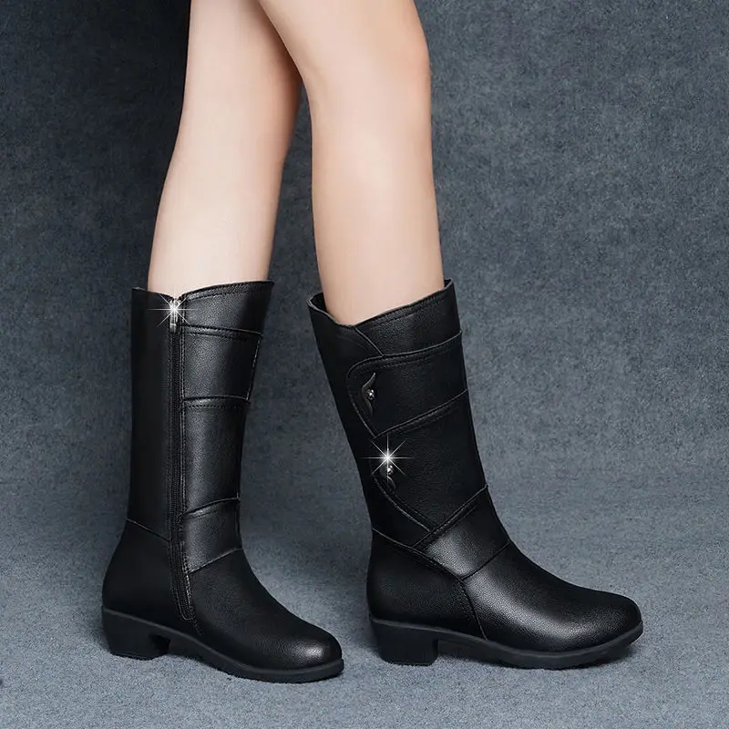 Otoño Invierno botas medias al - Sewing Fleece reseña y precio