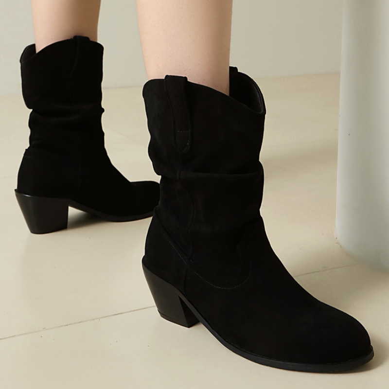 Botines plisados para mujer, b - Sewing Fleece reseña y precio