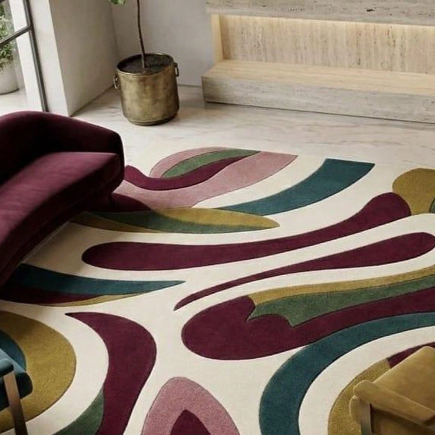 Alfombra con Patrón Abstracto, - Century Textile & Sewing Supply Saskatoon Sk reseña y precio